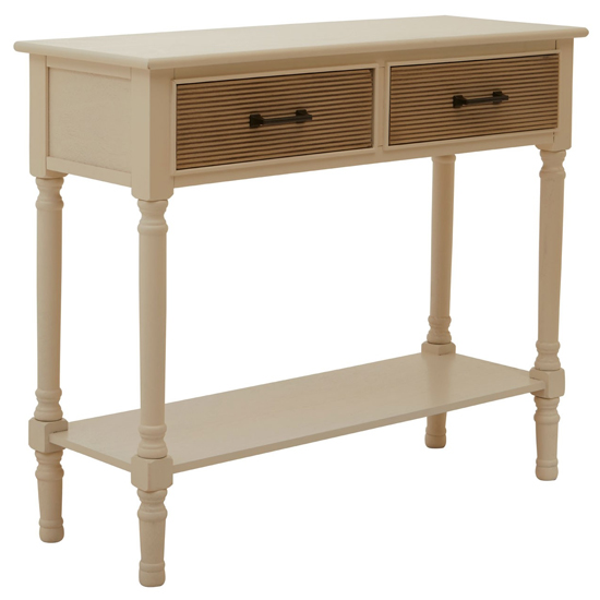 Read more about Heritox wooden 2 drawers console table in pearl white