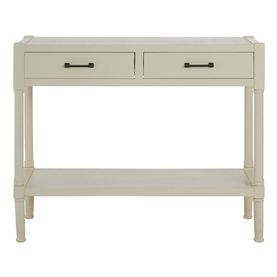 Heritox Wooden 2 Drawers Console Table In Vintage Grey