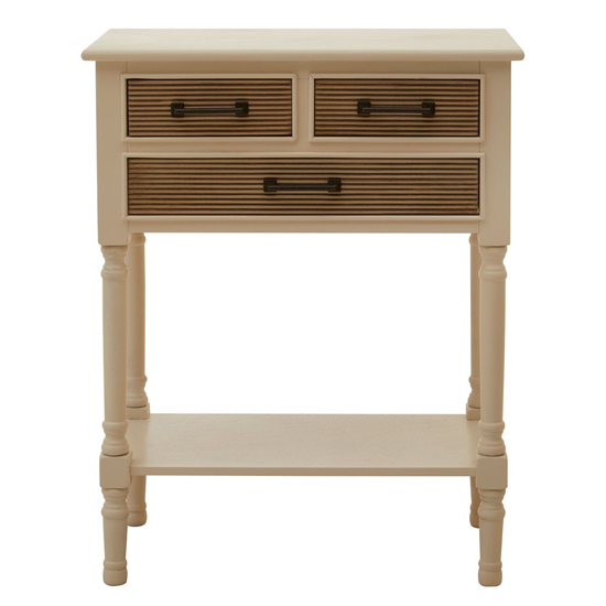 Heritox Wooden 3 Drawers Console Table In Pearl White_2