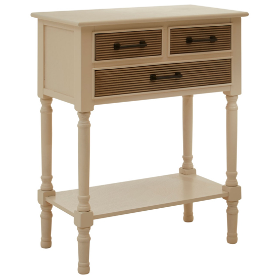 Read more about Heritox wooden 3 drawers console table in pearl white