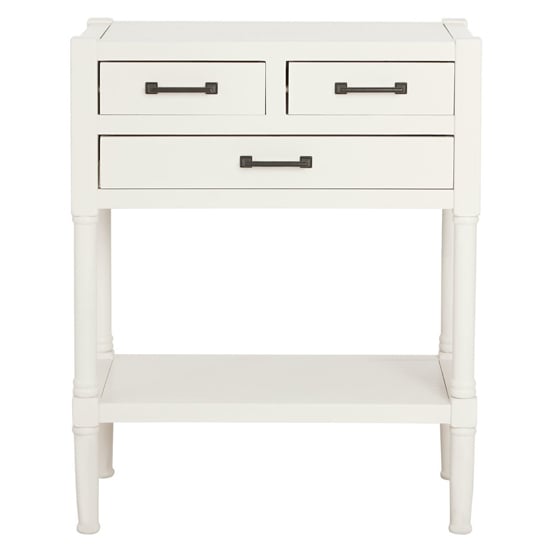 Heritox Wooden 3 Drawers Console Table In White