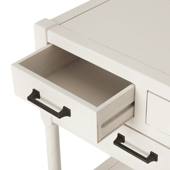 Heritox Wooden 3 Drawers Console Table In White