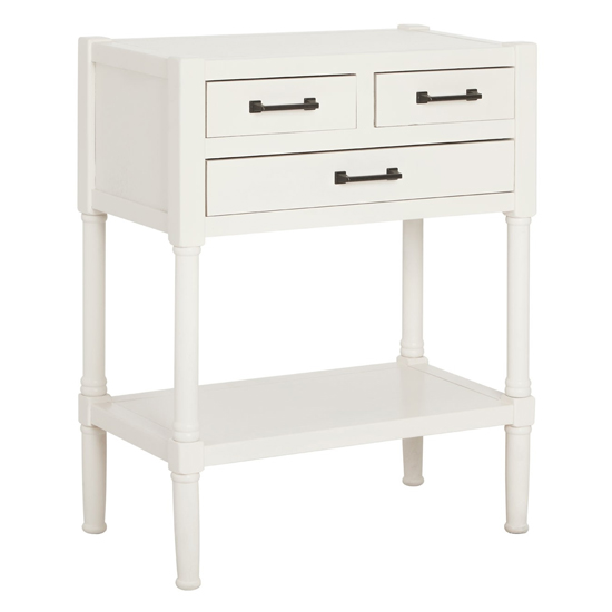 Read more about Heritox wooden 3 drawers console table in white