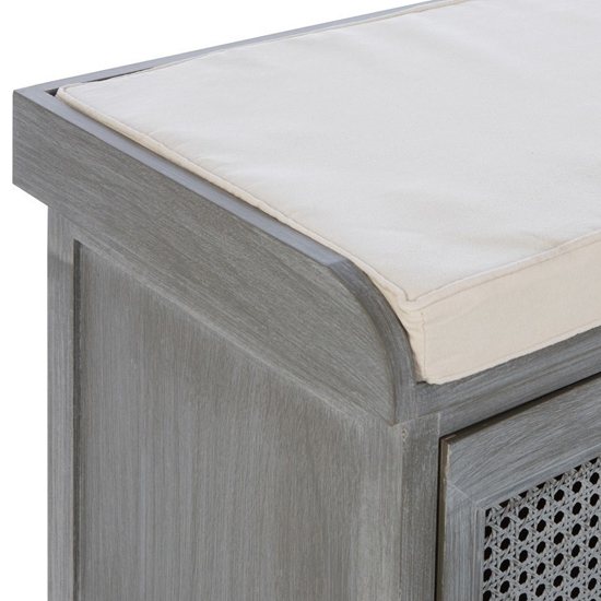 Heritox Wooden 3 Drawers Hallway Storage Bench In Slate Grey_5