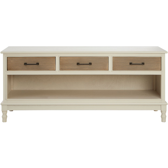 Heritox Wooden 3 Drawers TV Stand In Pearl White