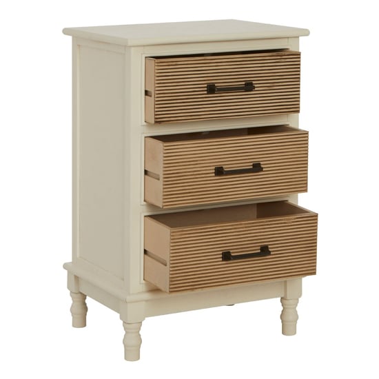 Heritox Wooden Chest Of Drawers In Pearl White
