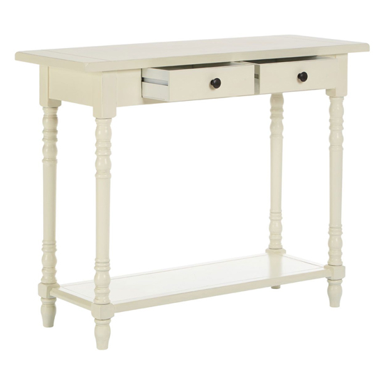Heritox Wooden Console Table With 2 Drawers In Antique White_4