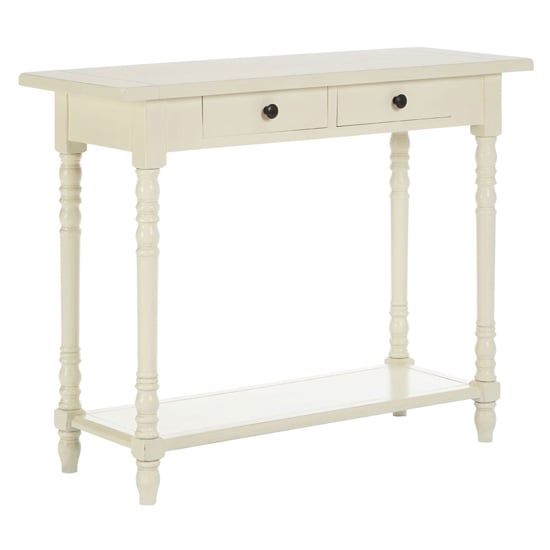 Heritox Wooden Console Table With 2 Drawers In Antique White