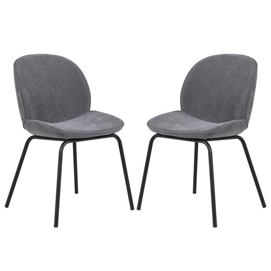Harju Grey Velvet Dining Chairs With Metal Legs In Pair Furniture in