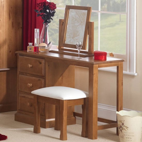 Herndon Wooden 3Pc Dressing Table Set In Lacquered_1
