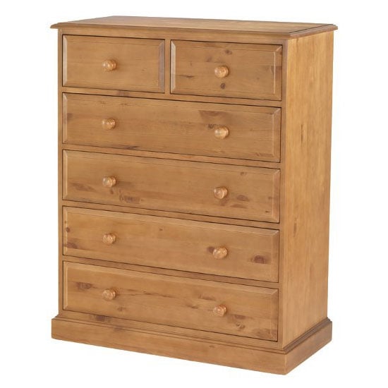 Photo of Herndon wooden chest of drawers in lacquered with 6 drawers