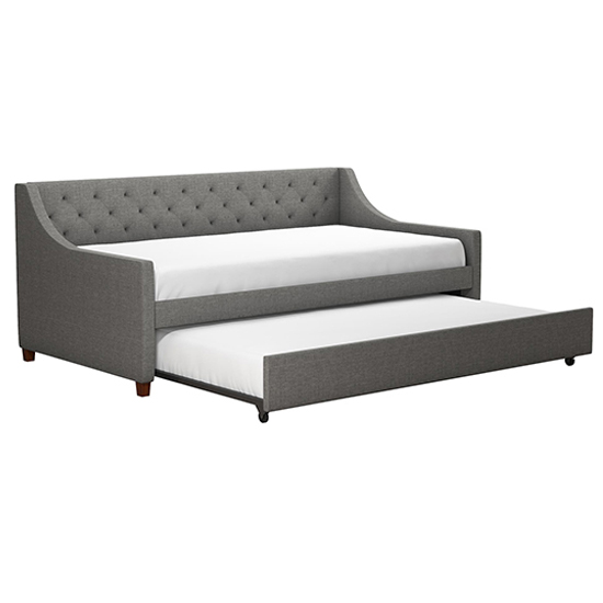 Heron Linen Fabric Sofa Bed In Grey