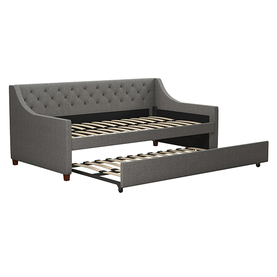 Heron Linen Fabric Sofa Bed In Grey