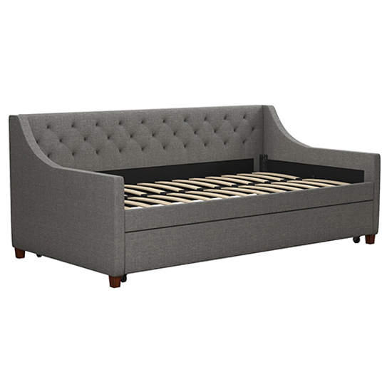 Heron Linen Fabric Sofa Bed In Grey