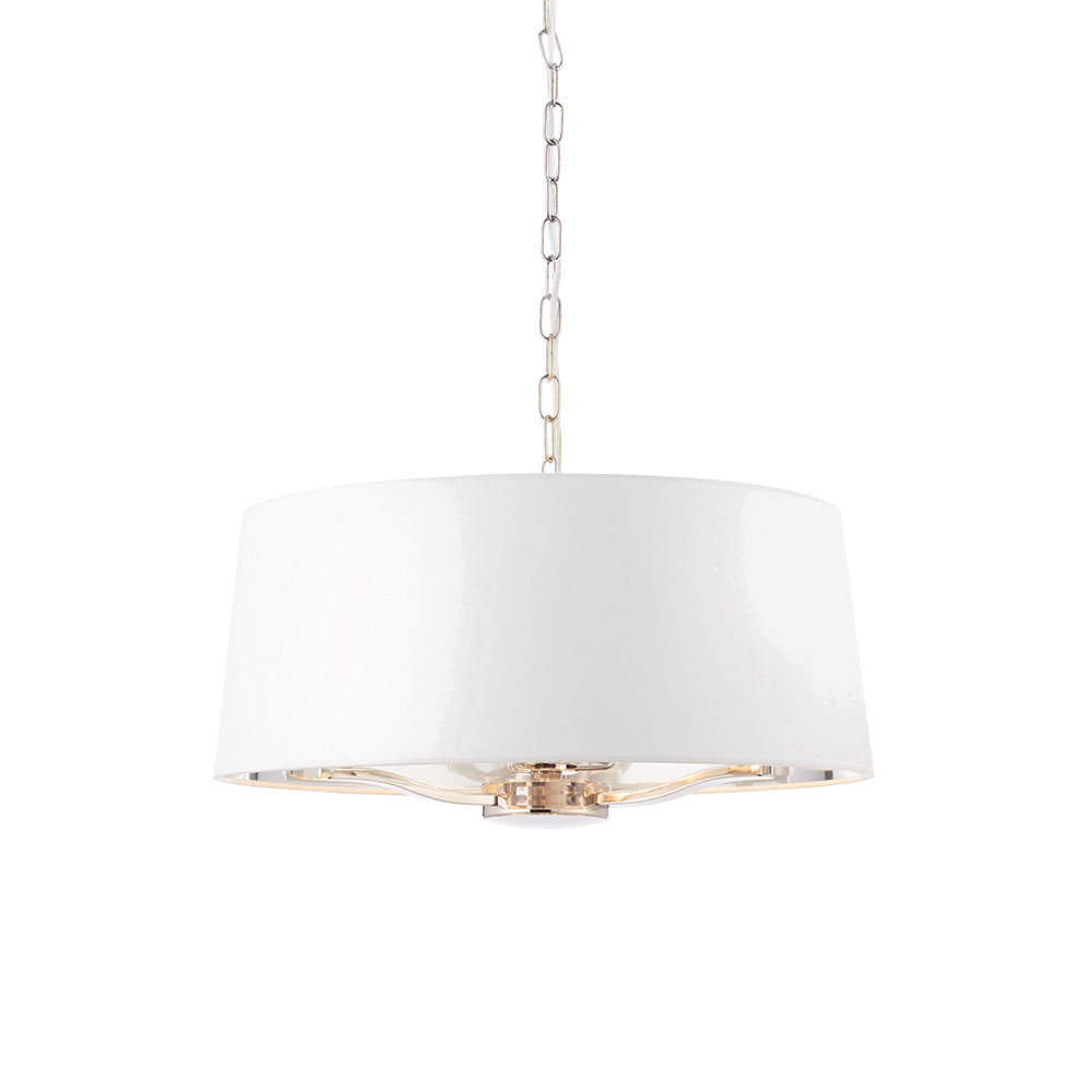 Herriman 3 Light Fabric Shade Ceiling Light In Bright Nickel