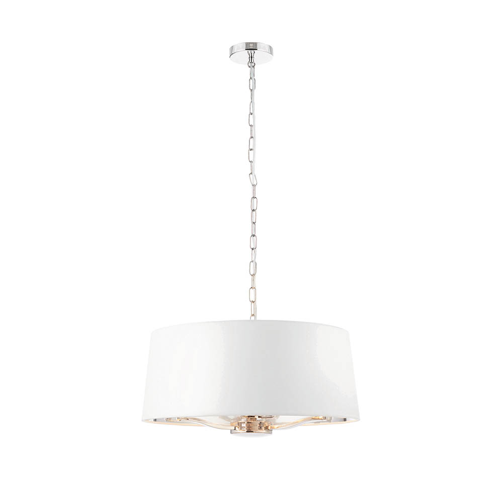 Herriman 3 Light Fabric Shade Ceiling Light In Bright Nickel