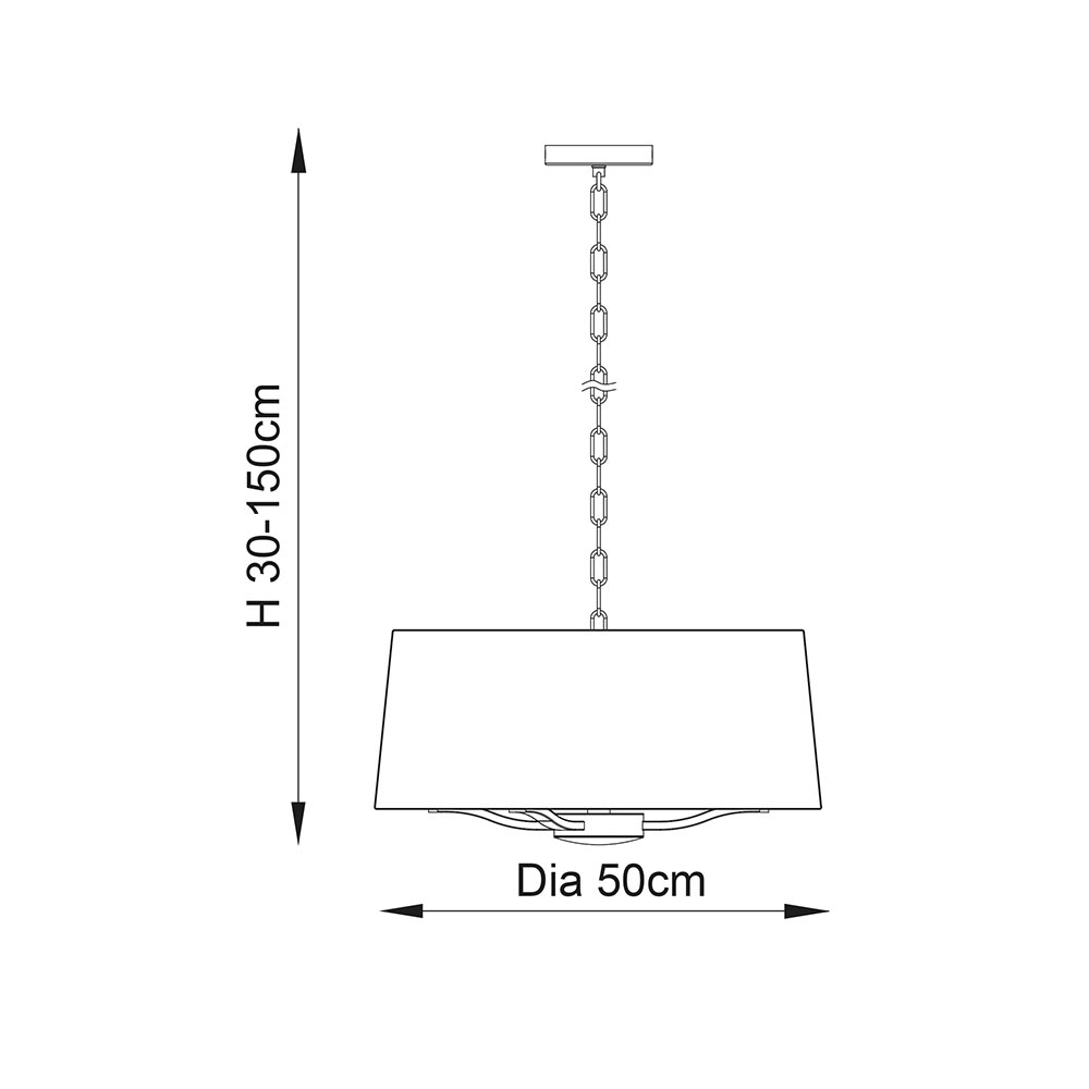 Herriman 3 Light Fabric Shade Ceiling Light In Bright Nickel