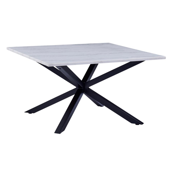 Read more about Herriman marble coffee table in guangxi white with black legs