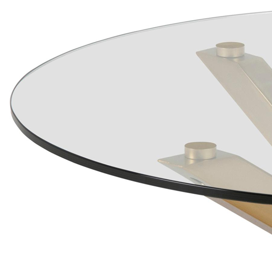 Herriman Round Clear Glass Coffee Table With Gold Legs Furniture in