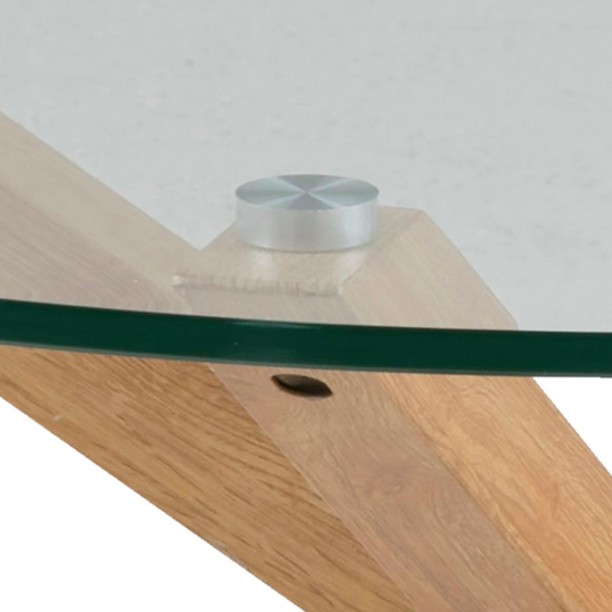 Herriman Round Clear Glass Coffee Table With Oak Legs Furniture in