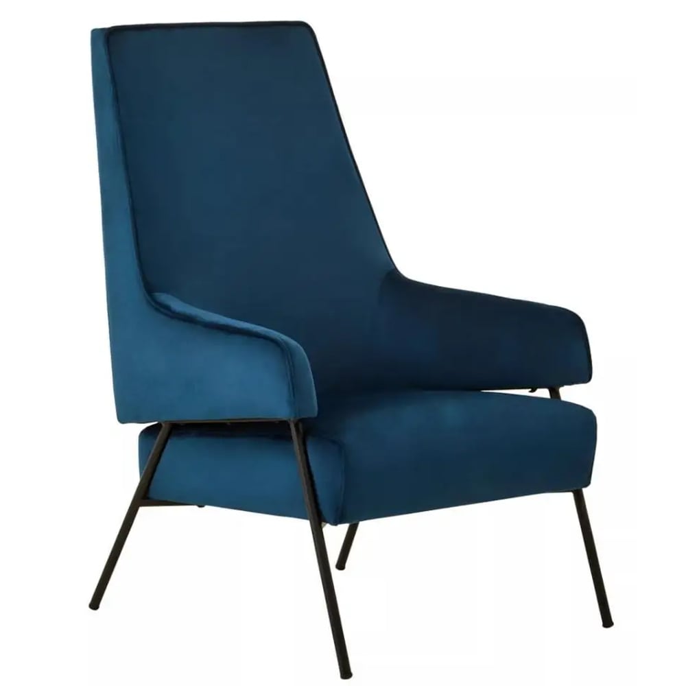 Herriman Velvet Bedroom Chair In Blue