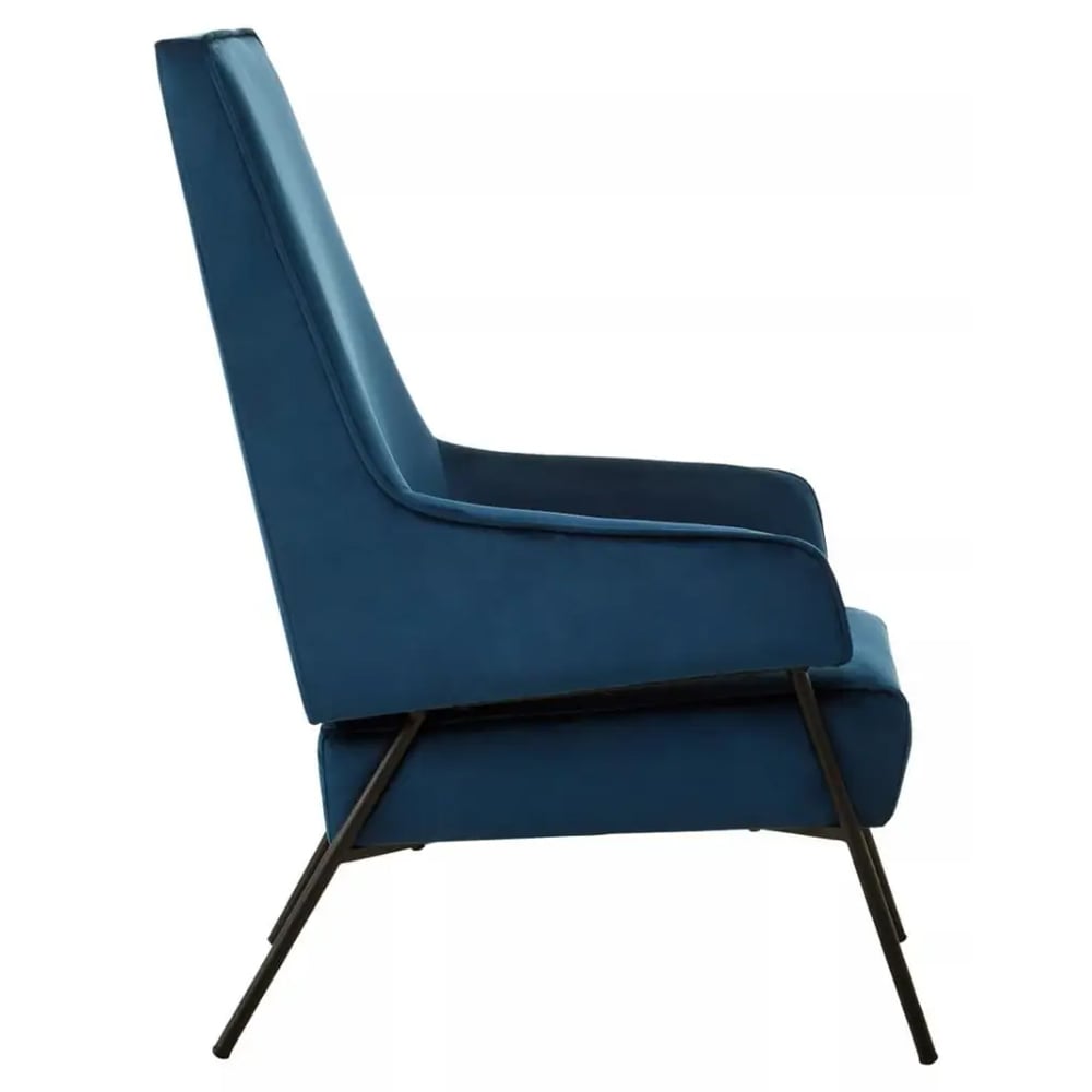 Herriman Velvet Bedroom Chair In Blue