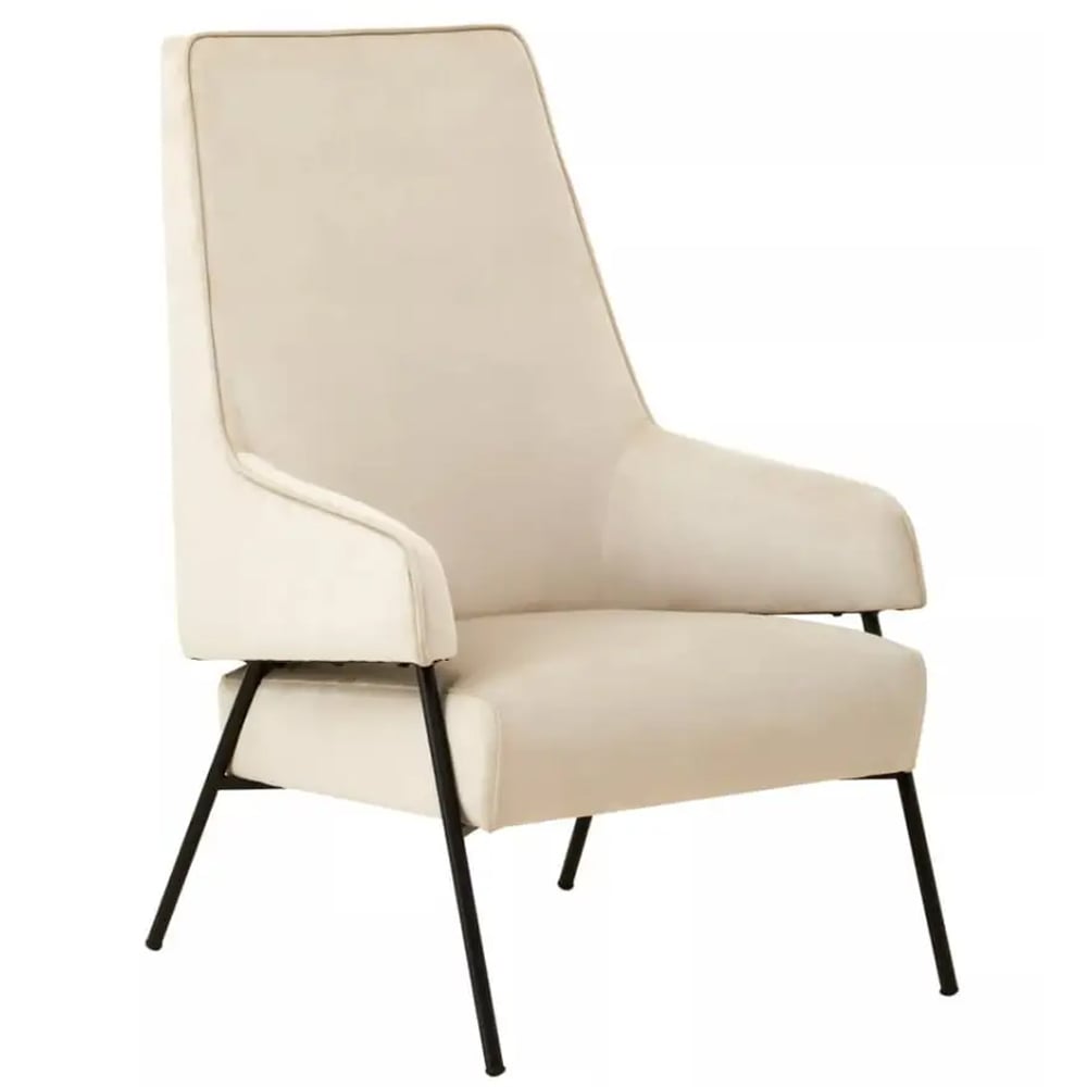 Herriman Velvet Bedroom Chair In Cream