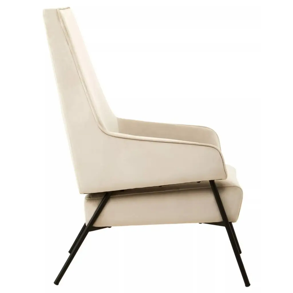 Herriman Velvet Bedroom Chair In Cream