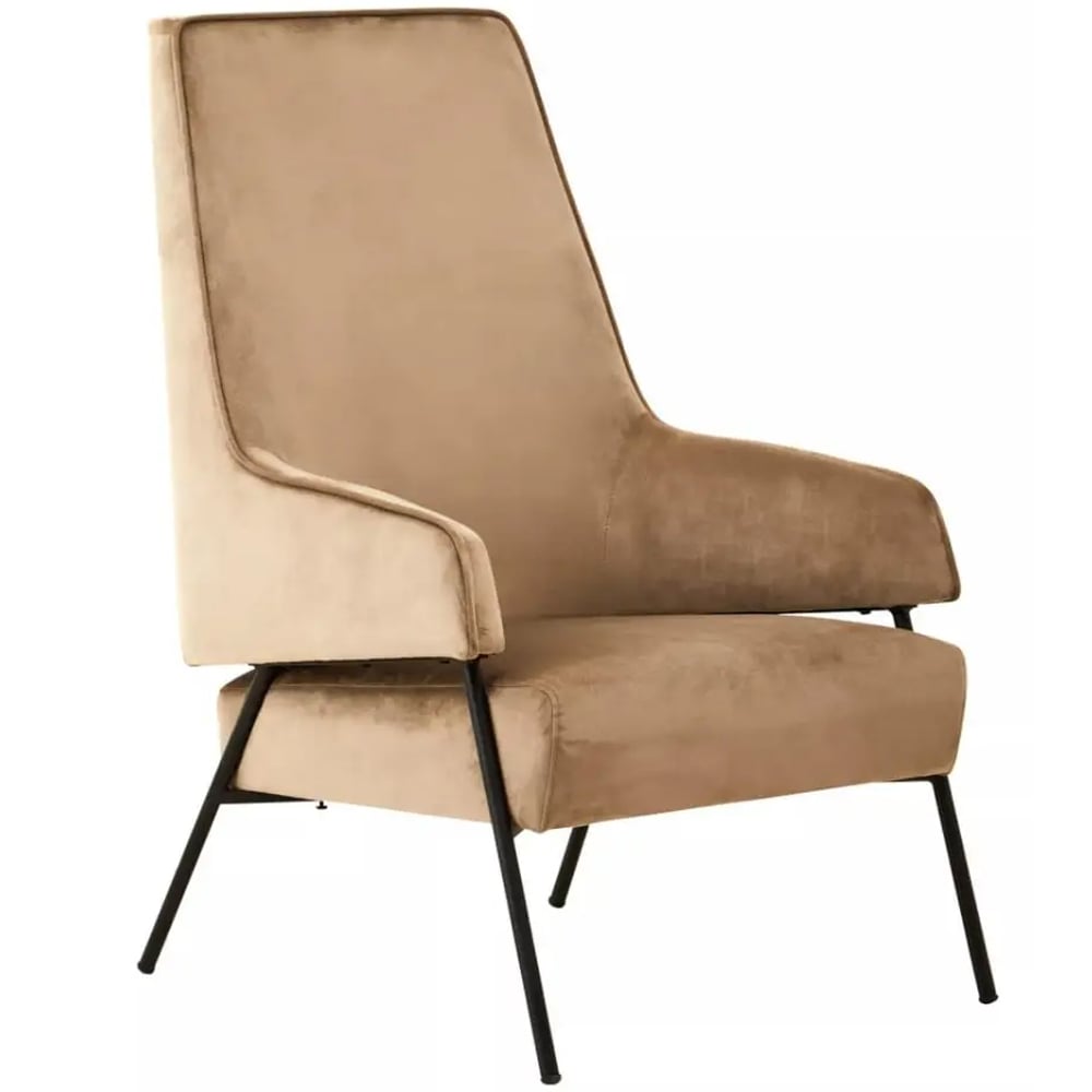Herriman Velvet Bedroom Chair In Mink