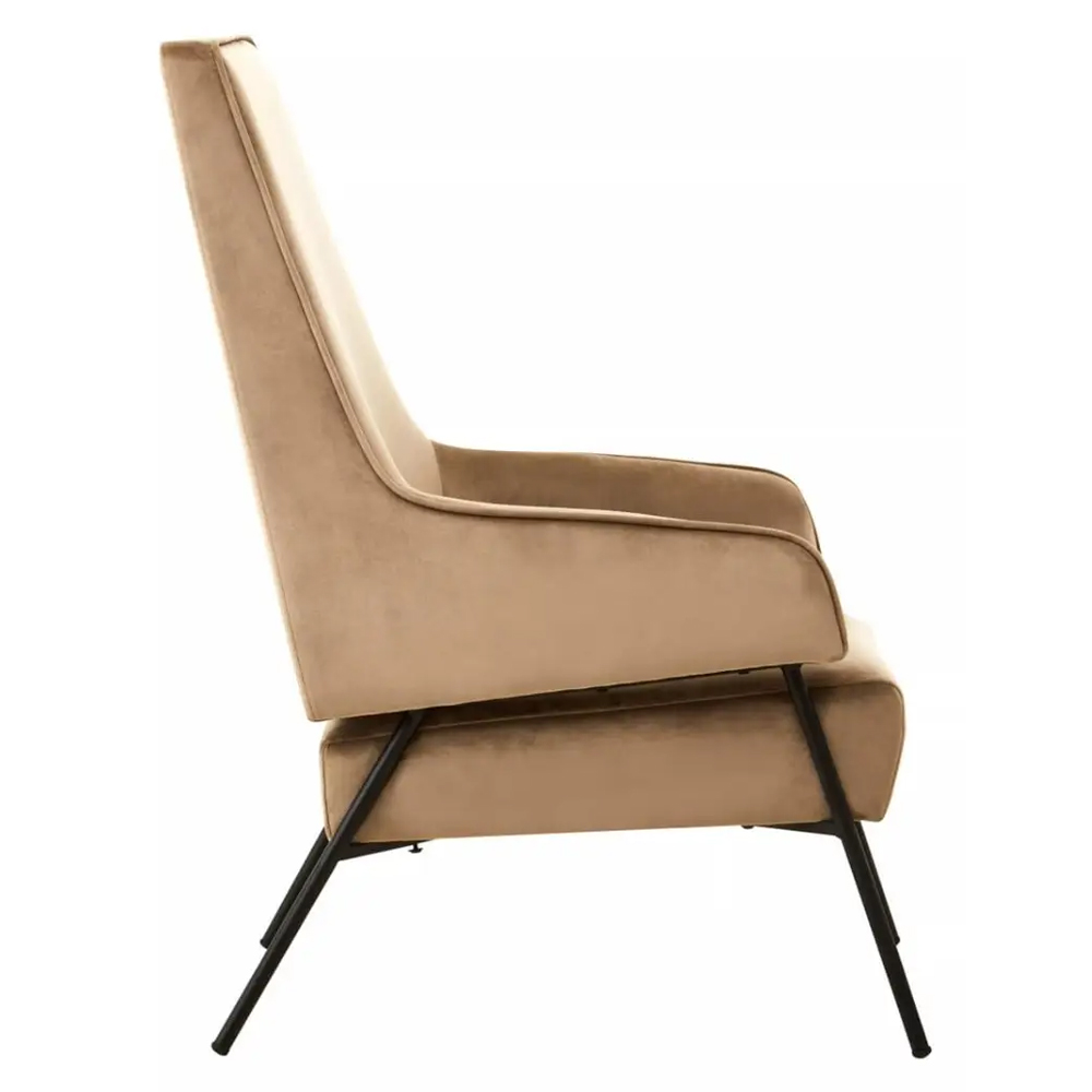 Herriman Velvet Bedroom Chair In Mink