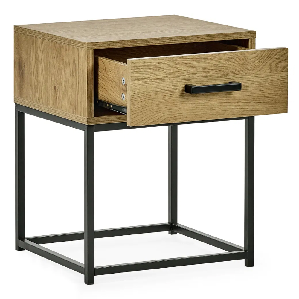 Herriman Wooden Bedside Cabinet With 1 Drawer - Brown