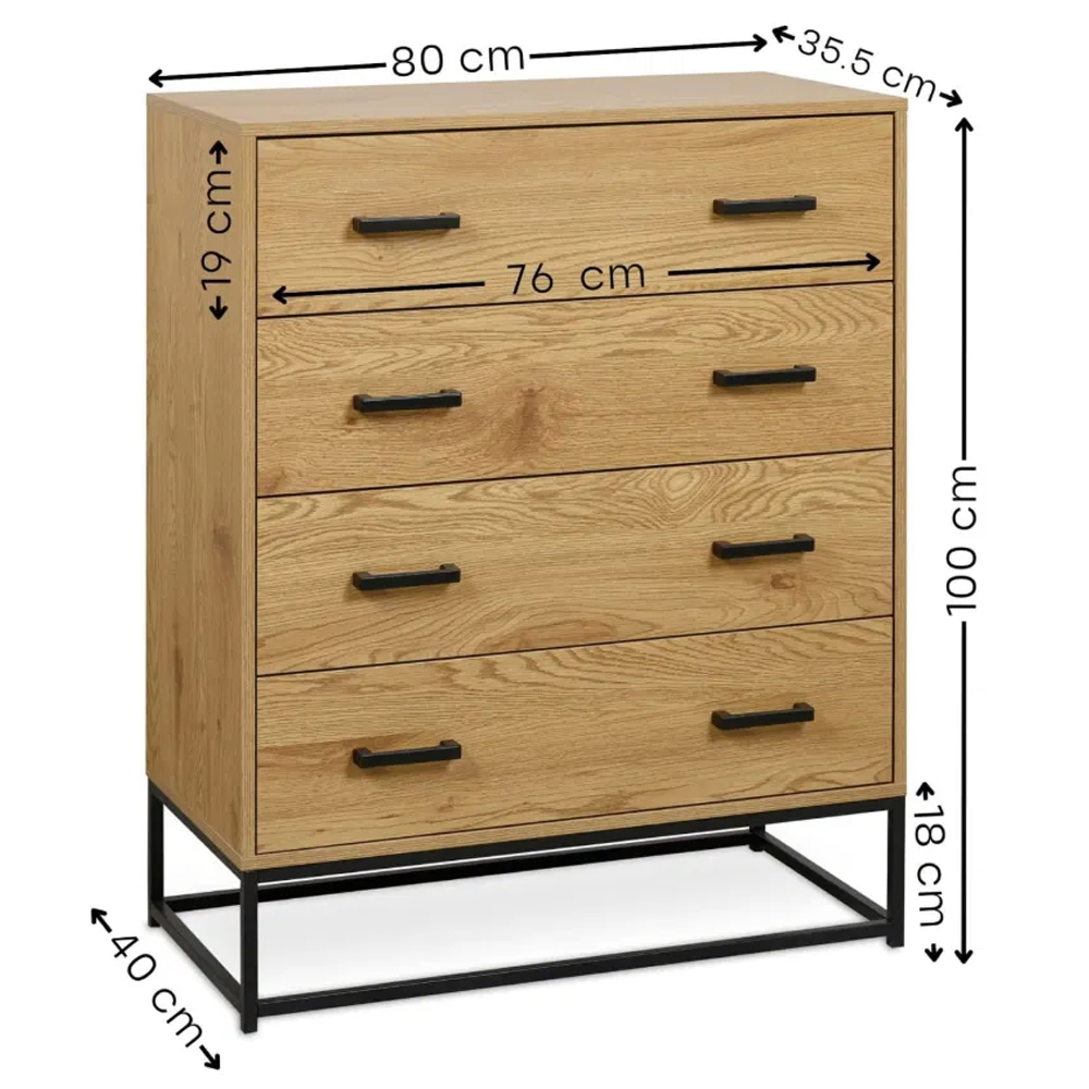 Herriman Wooden Chest Of 4 Drawers - Brown