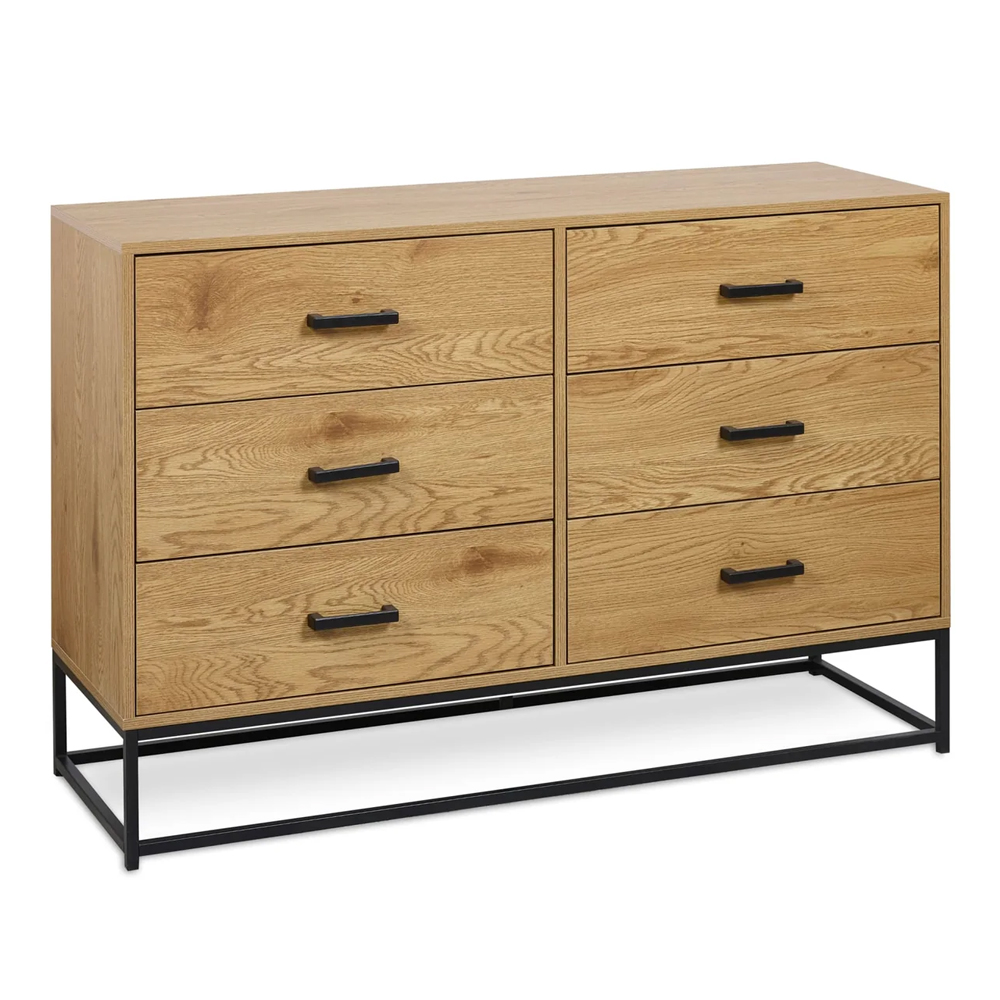 Herriman Wooden Chest Of 6 Drawers - Light Oak
