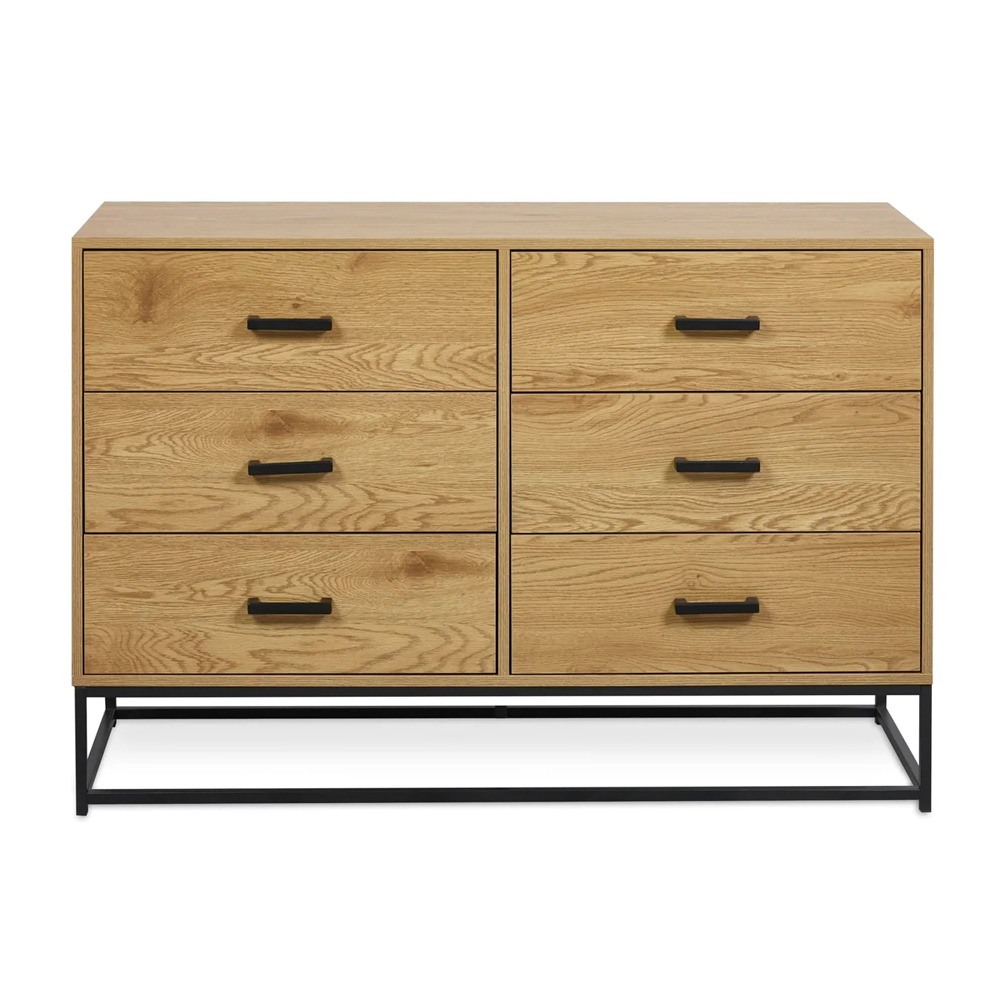 Herriman Wooden Chest Of 6 Drawers - Light Oak