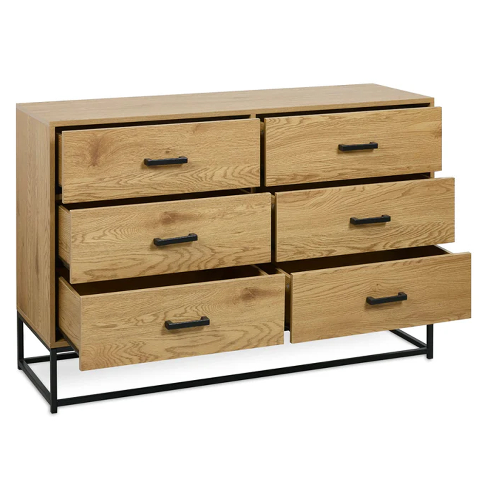 Herriman Wooden Chest Of 6 Drawers - Light Oak