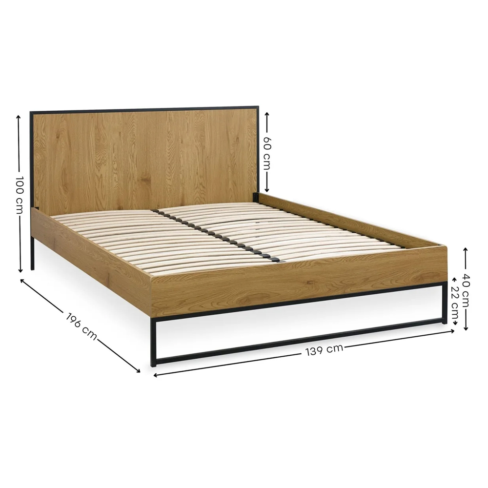 Herriman Wooden Double Bed - Light Oak