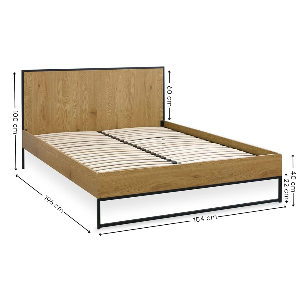 Herriman Wooden King Size Bed - Light Oak