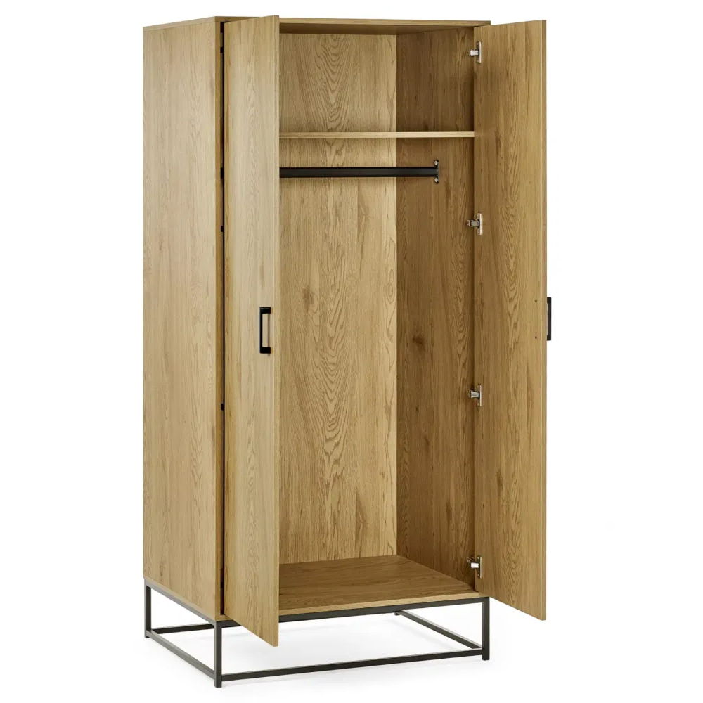 Herriman Wooden Wardrobe With 2 Doors - Brown