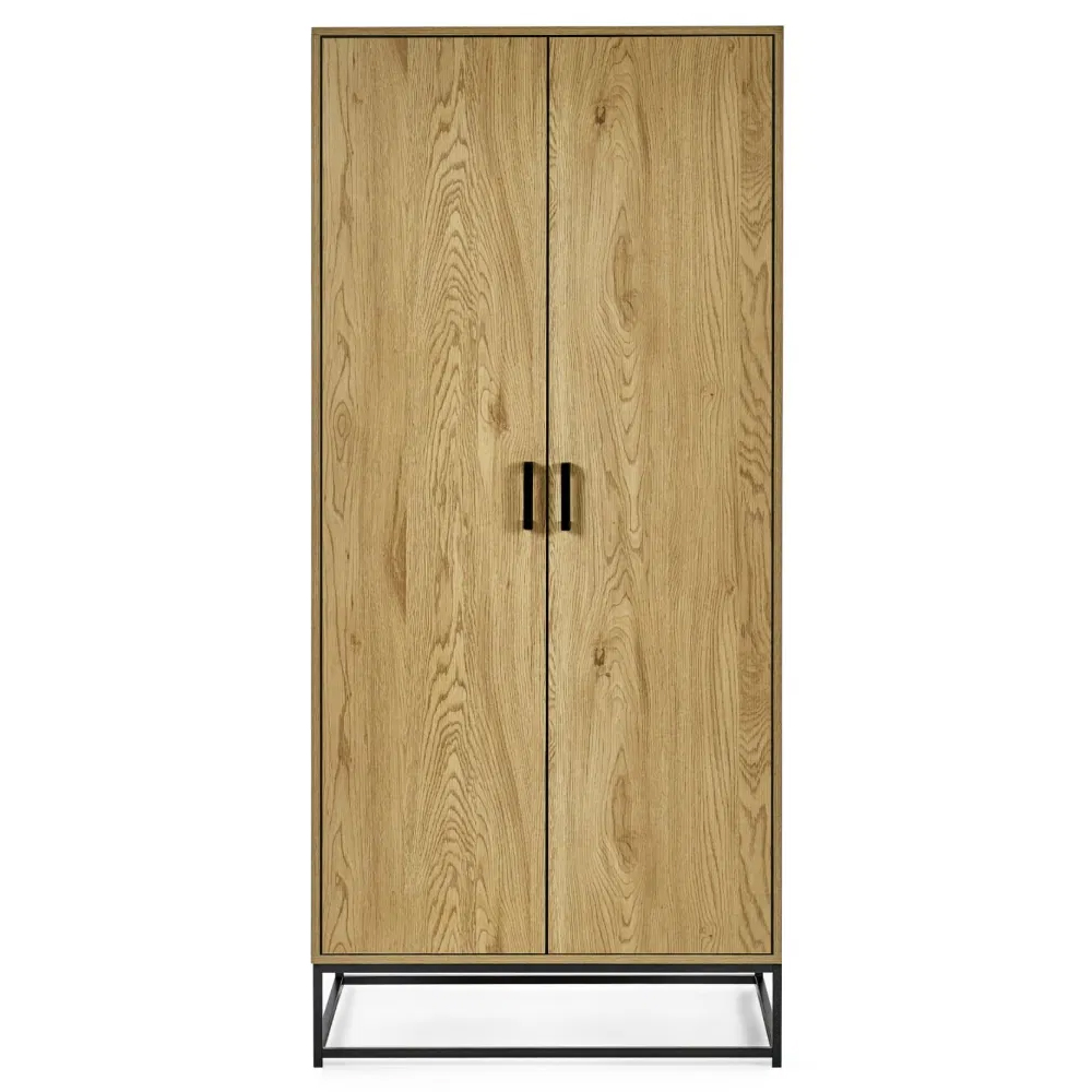Herriman Wooden Wardrobe With 2 Doors - Brown
