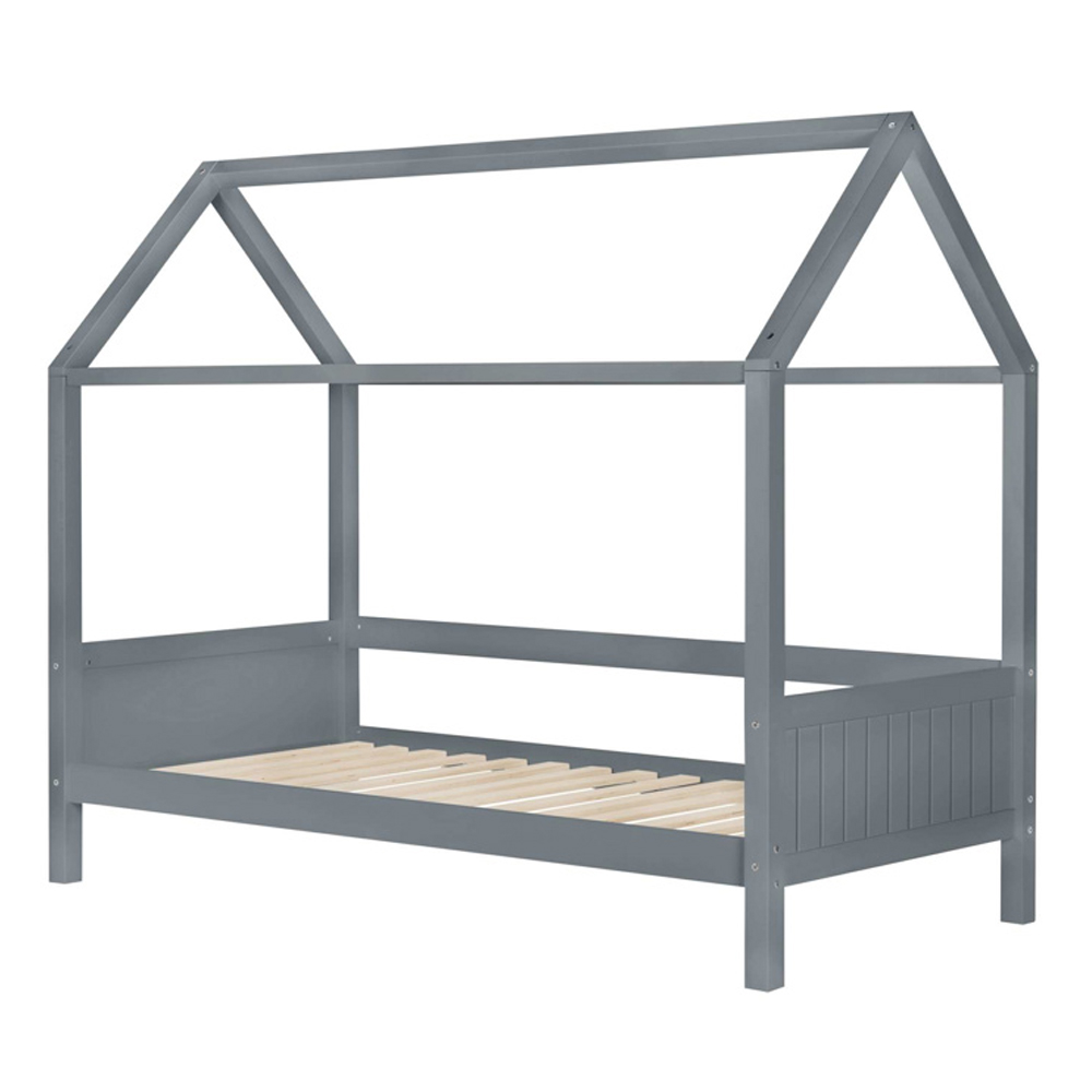 Herrin Wooden Single Bed In Grey