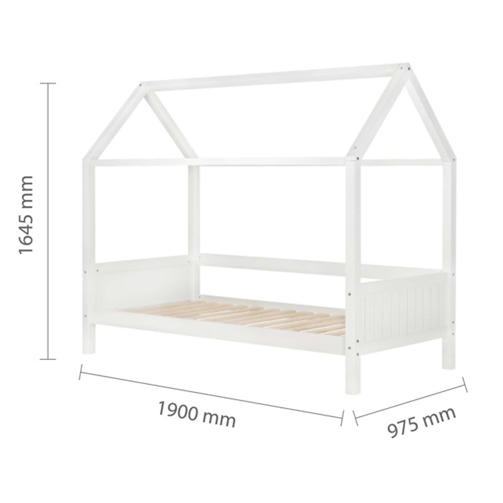 Herrin Wooden Single Bed In White