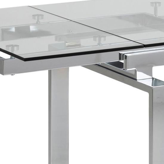 Hershey Extending 120cm Glass Dining Table With Chrome Legs_5