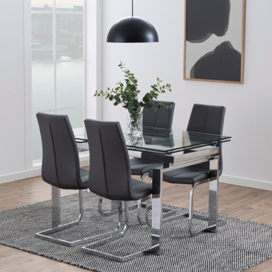 Hershey Extending 120cm Glass Dining Table With Chrome Legs_6