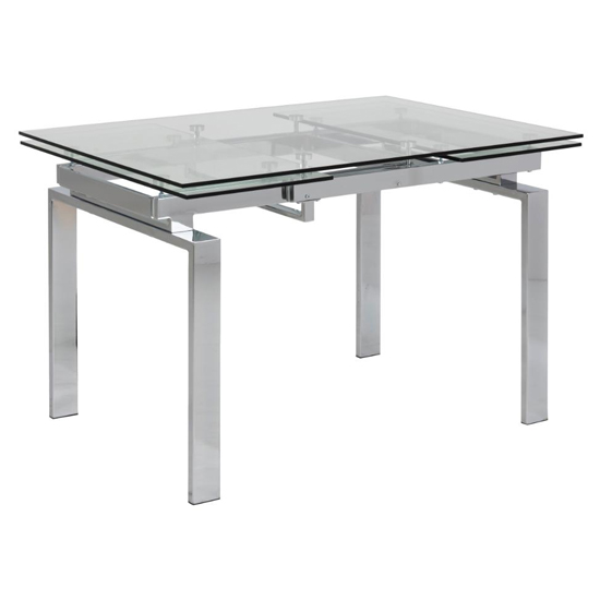 Hershey Extending 120cm Glass Dining Table With Chrome Legs_1