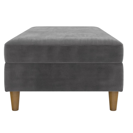 Hillsboro Chenille Fabric Storage Ottoman In Grey