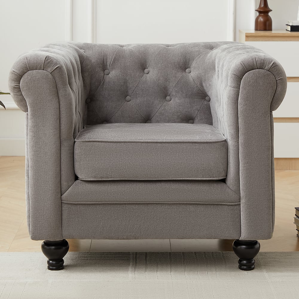 Hertford Fabric 1 Seater Sofa In Grey