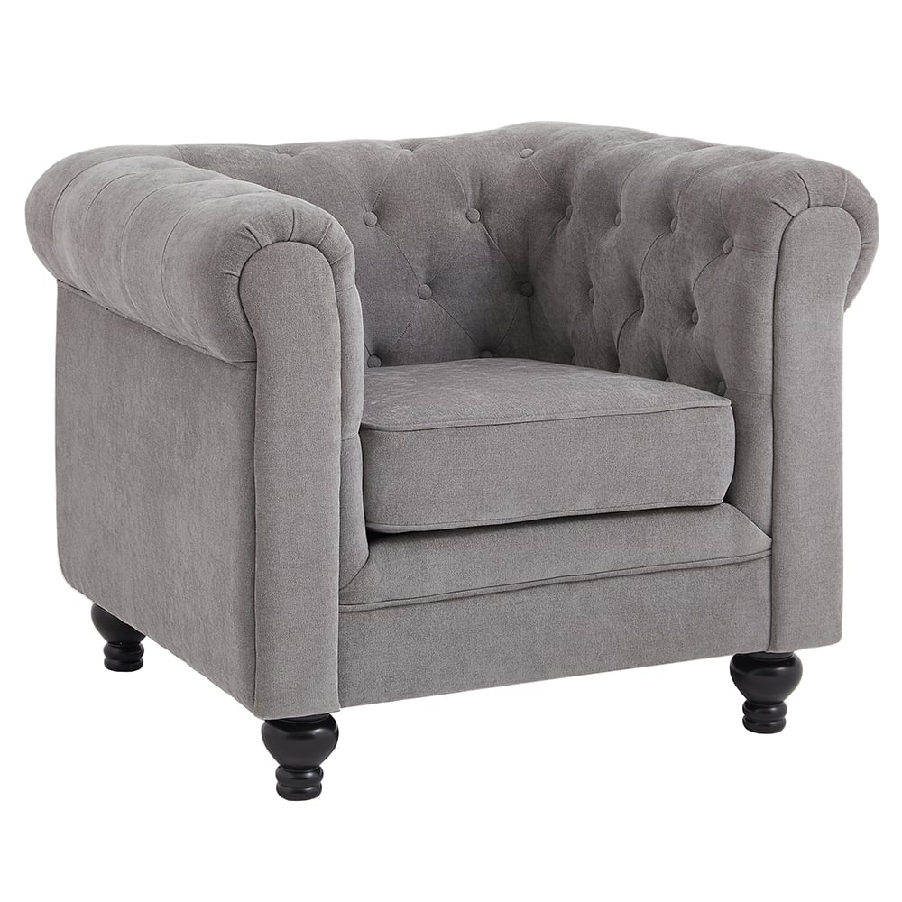 Hertford Fabric 1 Seater Sofa In Grey