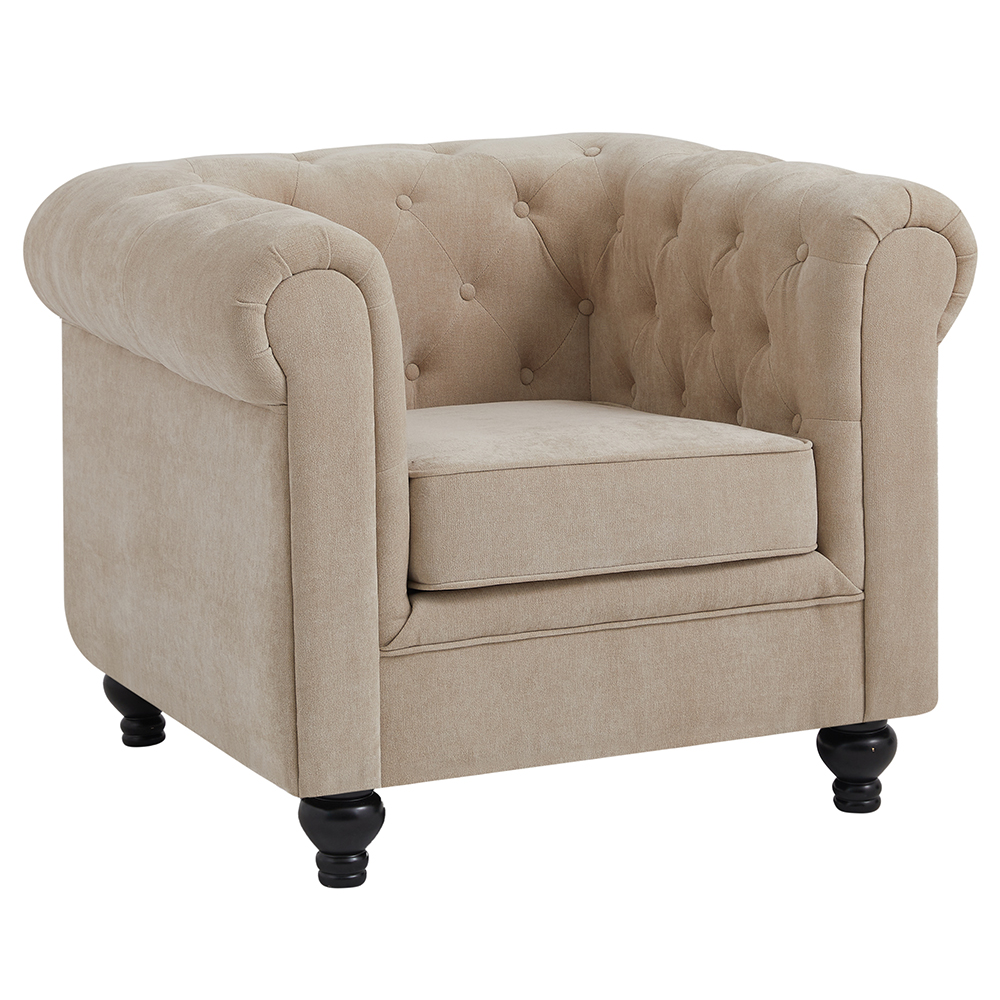 Hertford Fabric 1 Seater Sofa In Stone