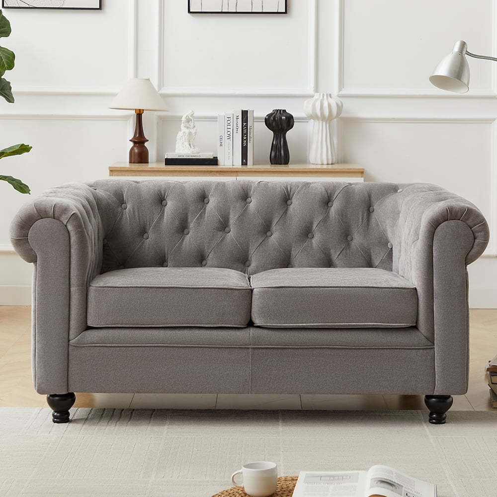 Hertford Fabric 2 Seater Sofa In Grey