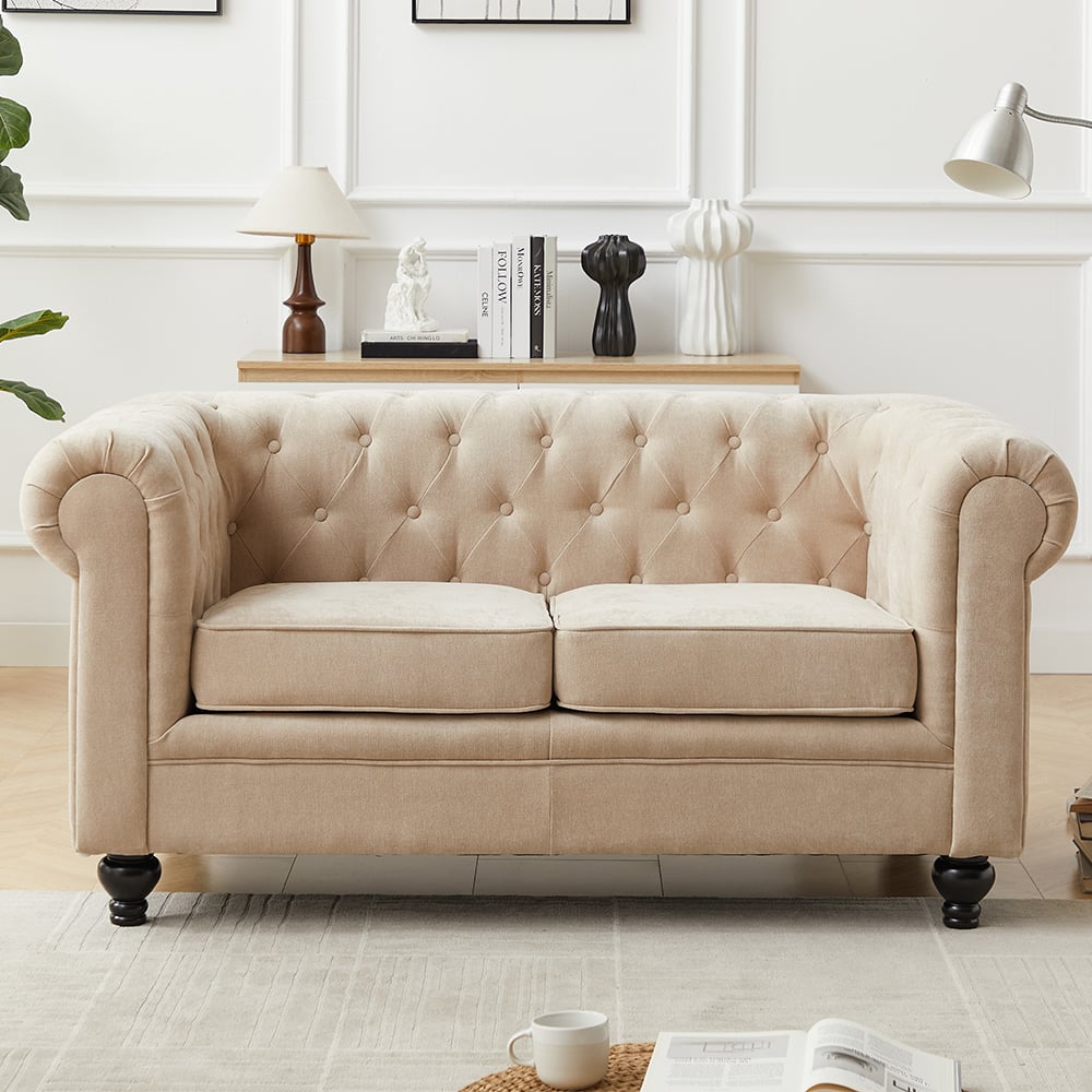 Hertford Fabric 2 Seater Sofa In Stone